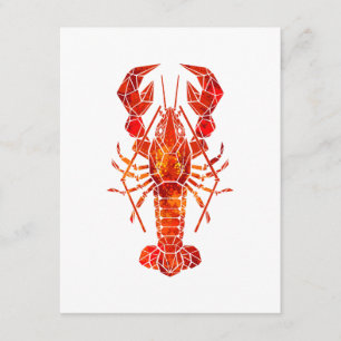 Carte D'accompagnement Homard polygonal rouge