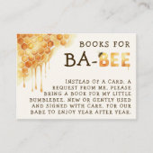 Carte D'accompagnement Honey Bee Honeycomb Baby Shower Book Request (Devant)