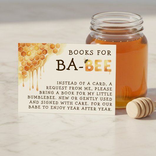 Carte D'accompagnement Honey Bee Honeycomb Baby Shower Book Request