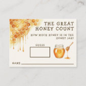 Carte D'accompagnement Honey Bee Honeycomb Baby Shower Guess How Many (Devant)