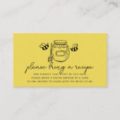 Carte D'accompagnement Honey Jar & Bees Bridal Shower Recipe Request (Devant)