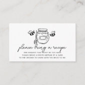Carte D'accompagnement Honey Jar & Bees Bridal Shower Recipe Request (Devant)