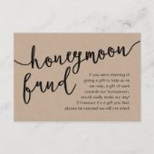 Carte D'accompagnement Honeymoon Fund Cash Wish, une note de cadeaux (Devant)