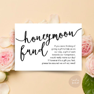 Carte D'accompagnement Honeymoon Fund Cash Wish, une note de cadeaux