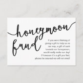 Carte D'accompagnement Honeymoon Fund Cash Wish, une note de cadeaux (Devant)