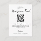Carte D'accompagnement Honeymoon Fund Wedding QR Code Minimal Elegant (Devant)