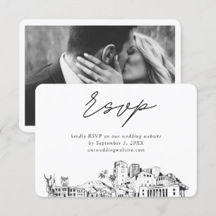 Carte D'accompagnement Honolulu Mariage minimaliste croquis RSVP
