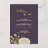 Carte D'accompagnement Horaire du Mariage antique Purple Daisy (Devant)