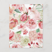 Carte D'accompagnement Horaire du Mariage frontalier floral de la pêche (Dos)