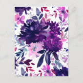 Carte D'accompagnement Horaire Mariage diamant violet floral enchanté (Dos)