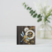 Carte D'accompagnement Horloge à vapeur avec libellule mécanique (Debout devant)