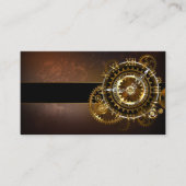 Carte D'accompagnement Horloge Steampunk avec des engrenages anciens (Devant)