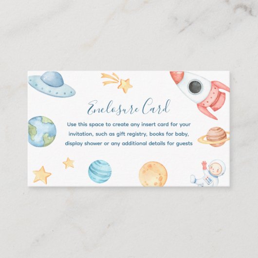 Carte D'accompagnement Hors de ce monde espace personnalisé (Devant)