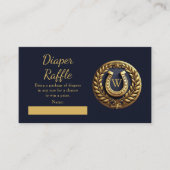 Carte D'accompagnement Horseshoe Equestre Preppy Bleu Déchets Raffle (Devant)