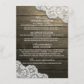 Carte D'accompagnement Horseshoe Heart Mariage campagnard Information Dét (Dos)