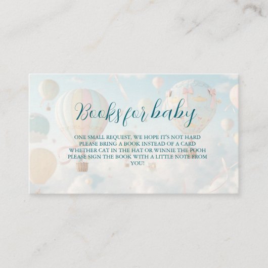 Carte D'accompagnement Hot air balloon Baby shower (Devant)