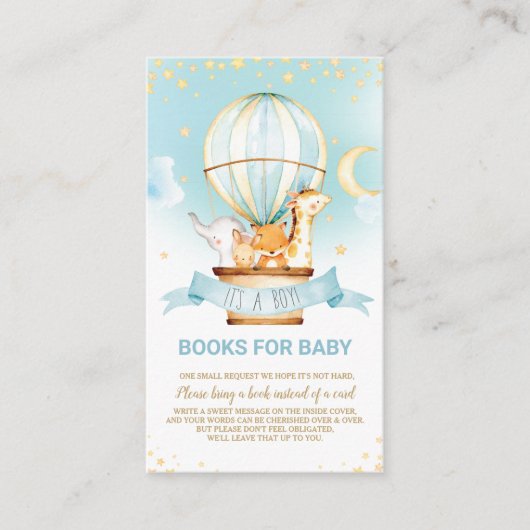 Carte D'accompagnement Hot Air Balloon Jungle Animaux Garçon Apportez un (Devant)