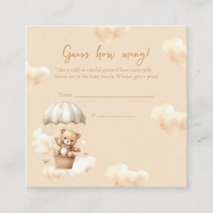 Carte D'accompagnement Hot Ballon Teddy Bear Neutral Guess Card