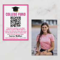 Hot Rose Graduate Photo College Fund QR Code