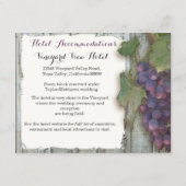 Carte D'accompagnement Hôtel Itinéraire Vignoble Vigne Raisin (Dos)