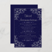 Carte D'accompagnement Hôtel Mariage Ornate Silver Hébergement (Devant / Derrière)