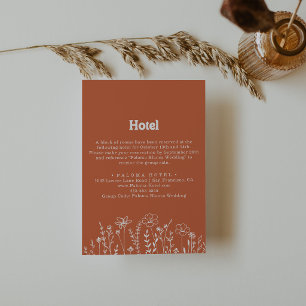 Carte D'accompagnement Hôtel Minimal Terracotta White Wildflower