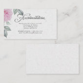 Carte D'accompagnement Hôtel Pink Peonies Hôtels Hébergements (Devant / Derrière)