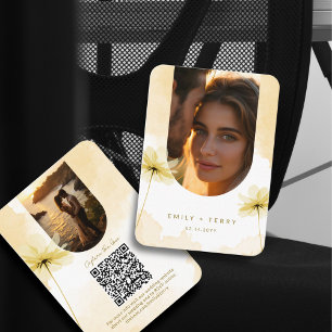 Carte D'accompagnement Hour d'or Grace 2 Photo QR Code Wedding RSVP
