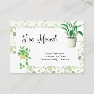 Carte D'accompagnement Houseplants et Terrazo Vert J'ai déménagé