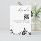 Carte D'accompagnement Houston Mariage Détails Moderne QR Code (Debout devant)