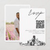 Carte D'accompagnement Houston Mariage moderne RSVP QR Code (Devant / Derrière)