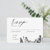 Carte D'accompagnement Houston Mariage traditionnel Repas RSVP Option (Debout devant)