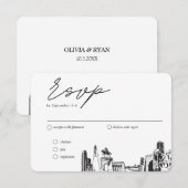 Carte D'accompagnement Houston Mariage traditionnel Repas RSVP Option (Devant / Derrière)