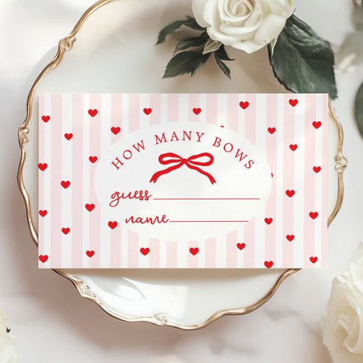 Carte D'accompagnement How many Bows Red Bow Valentines Day Coquette
