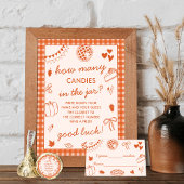 Carte D'accompagnement How Many Candies In The Jar? Baby Shower Game Card