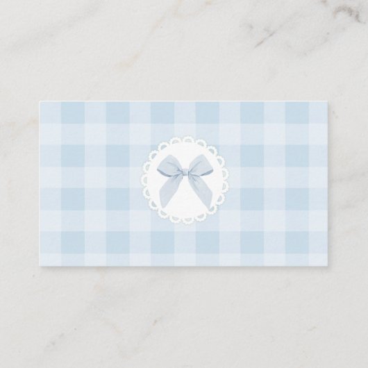 Carte D'accompagnement How many Candies Sillyt goose Blue gingham Bow (Dos)