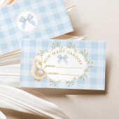 Carte D'accompagnement How many Candies Sillyt goose Blue gingham Bow