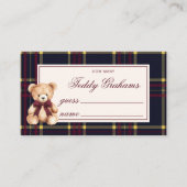 Carte D'accompagnement How Many teddy grahams Teddy Bear Red Plaid (Devant)
