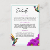 Carte D'accompagnement Hummingbirds colorés Purple Daisies Mariage (Devant)