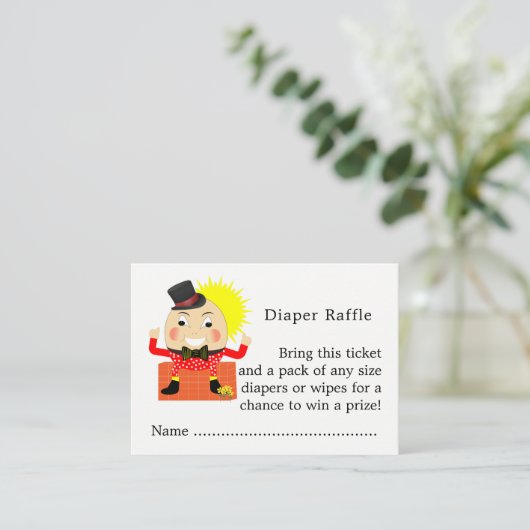 Carte D'accompagnement Humpty Dumpty Nursery Rhyme Baby Diaper Raffle (Debout devant)