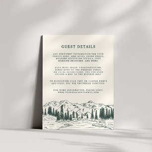 Carte D'accompagnement Hunter Green Mountain Sketch Mariage Détails sur l