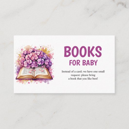 Carte D'accompagnement Hydrangea Book Theme Books For Baby (Devant)