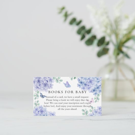 Carte D'accompagnement Hydrangea Floral Garden Livres Pour Baby shower (Debout devant)