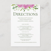 Carte D'accompagnement Hydrangeas rose Floral Mariage Directions (Devant)
