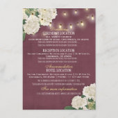 Carte D'accompagnement Hydrangée blanche Floral Mariage Détails Informati (Dos)