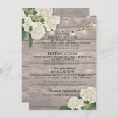 Carte D'accompagnement Hydrangée blanche Floral Mariage Détails Informati (Devant / Derrière)