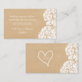 Carte D'accompagnement Hydrangée Rustique Mariage Floral Insertion (Devant / Derrière)