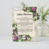 Carte D'accompagnement Hydrangée Violette Et Mesures De Sécurité De La De (Debout devant)