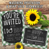 Carte D'accompagnement I Do BBQ Outdoor Summer/Spring Green Wedding RSVP