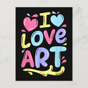 Carte D'accompagnement I Love Art, Peintre Artiste Peinture colorée Cadea
